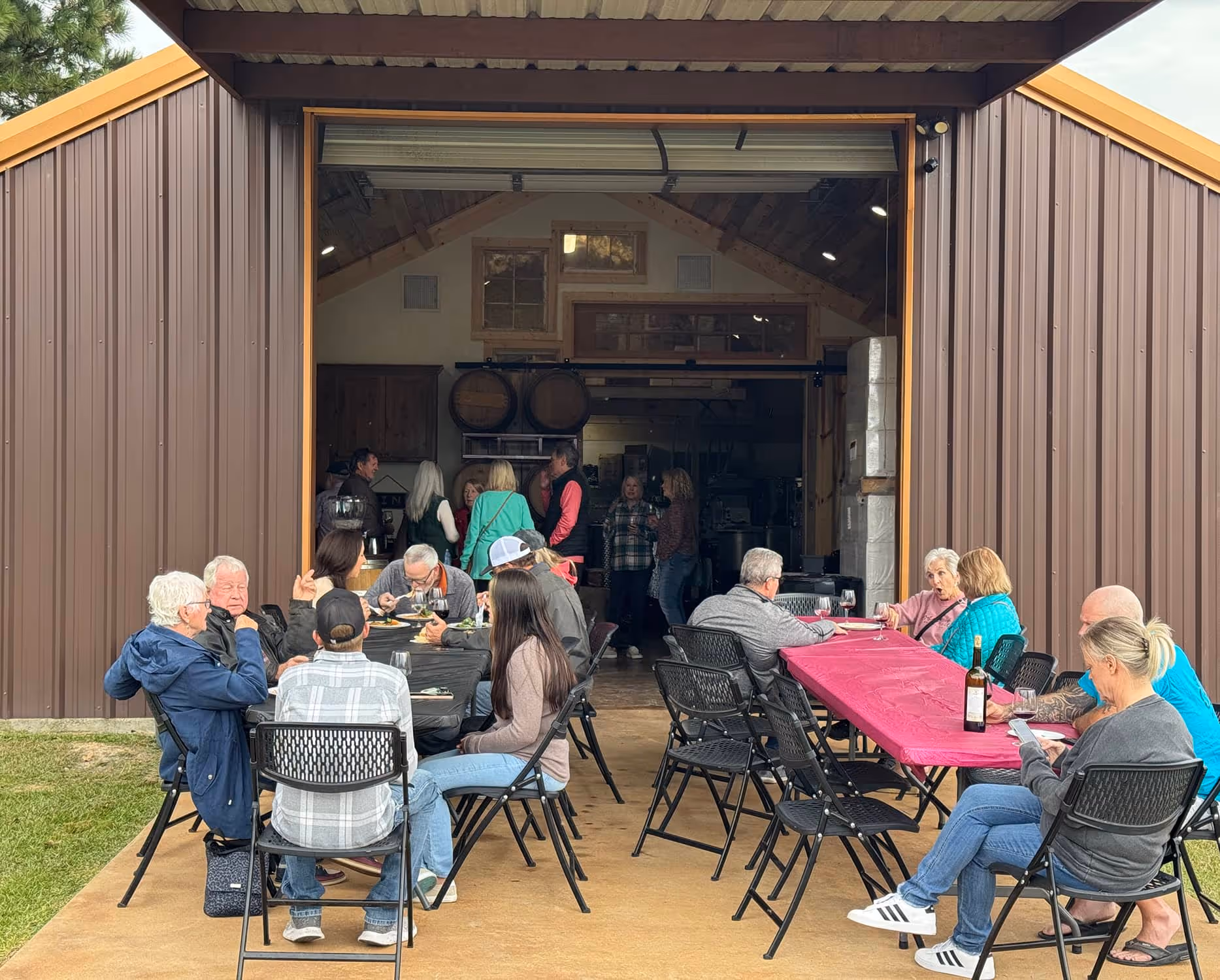 Wine club pickup party at 3 P's Winery in Athens TX